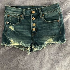 American Eagle super stretch high rise shorts with button fly